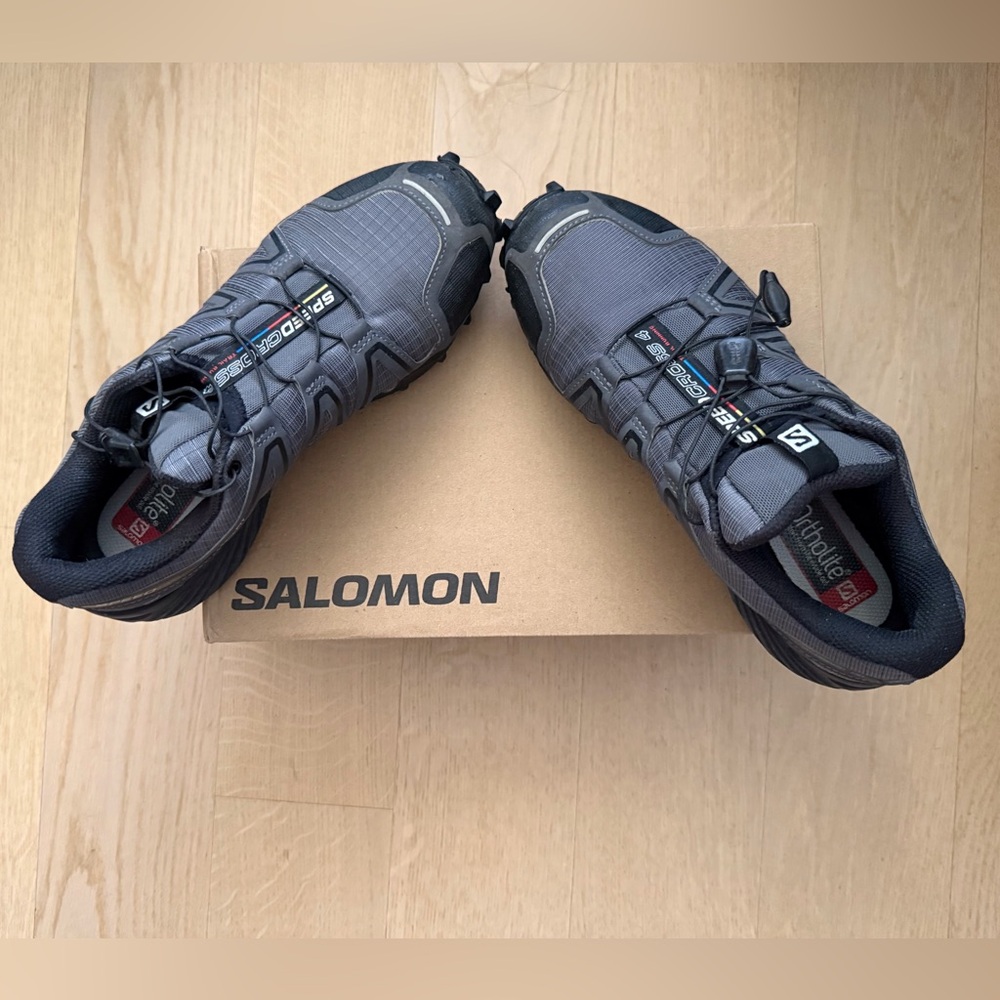 Salomon Speedcross 4 Grey/Black Trail Runner Hiking Shoes Unisex US W8/M7 EU40